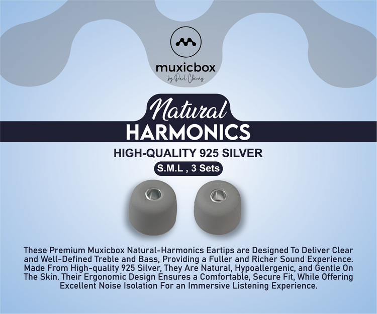 One Size Kit - Natural Harmonics 925 Silver Eartips